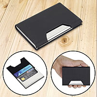 Black Leather Textured Cardholder