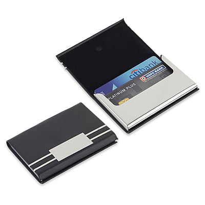 Standard Black Leather Finished Cardholder