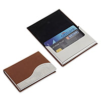 Velvet-finished Brown Cardholder