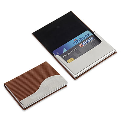 Velvet-finished Brown Cardholder