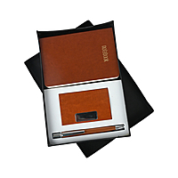Leather finished Tan Combo Gift Set-1 Leather finished Tan Combo Gift Set-1