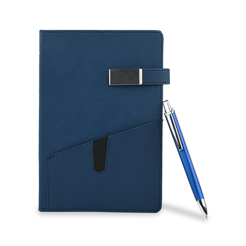 Unique Blue Corporate Diary With Pen